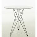 Modern coffee round wood side table chromed leg